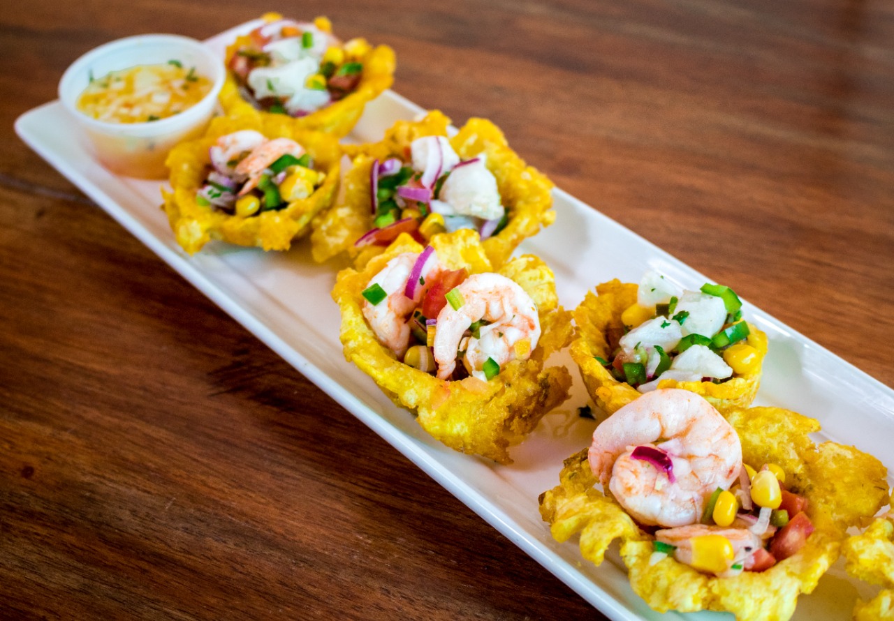 Patacones con Camarones
